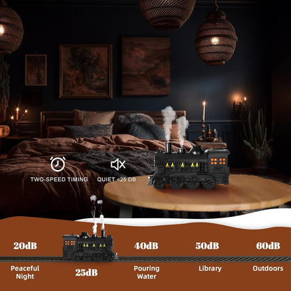 Train Humidifier Aroma Diffuser, 300ml Cool Mist Quiet Aromatherapy Diffuser for Essential Oils,Train Diffuser for Large Rooms, Bedrooms, or Desks