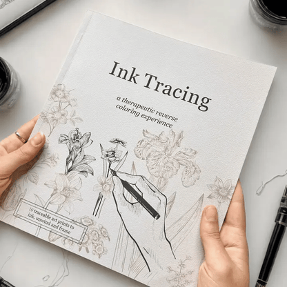 Mindful Ink Tracing: The Therapeutic Art Experience for Absolute Beginners (Subtitle: Premium Edition | Thick Watercolor Paper | 10 Frame-Ready Prints)