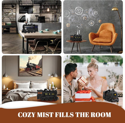 Train Humidifier Aroma Diffuser, 300ml Cool Mist Quiet Aromatherapy Diffuser for Essential Oils,Train Diffuser for Large Rooms, Bedrooms, or Desks